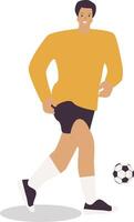 Man Playing Football in Flat Design vector