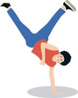 Breakdance Man Character in Flat Design vector