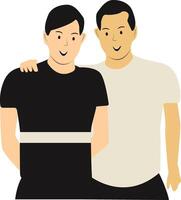 Man Friendship Character on White Background vector