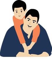 Father and Son Illustration on White Background vector