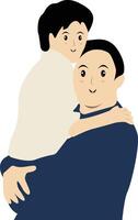 Father and Son Illustration with Flat Design. vector