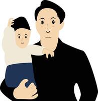 Happy Father with Son Illustration. Isolated on White Background vector