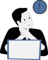 Businessman Illustration with Flat Design. Isolated on White Background vector