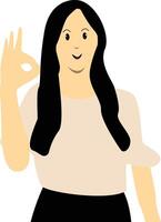 Excited and Cheerful Woman Character with Cartoon Design. vector