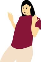 Excited and Cheerful Woman Character Isolated on White Background vector