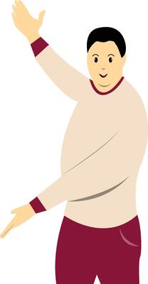 Excited and Cheerful Male Character with Cartoon Design
