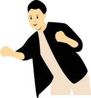 Excited and Cheerful Male Character vector