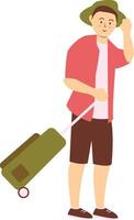 Traveler Male Character with Flat Design vector