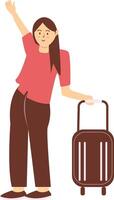 Traveler Female Character with Flat Design vector