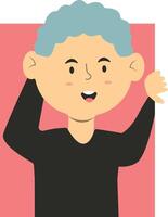 Peeping Boy Character on White Background vector
