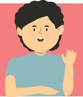 Peeping Boy Character on White Background. vector