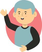 Peeping Boy Children Character with Flat Design vector
