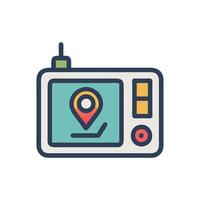 Stylish GPS Device Icon for Travel vector