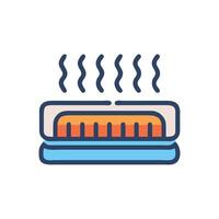 Comfortable Heated Mattress Icon Design vector