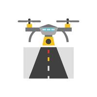 Advanced Highway Surveillance Drone Icon vector