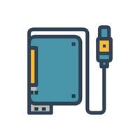Compact SSD Icon for Efficient Data Transfers vector