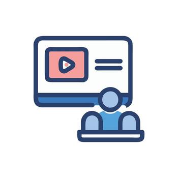 moderno conferencia icono para digital aprendizaje vector
