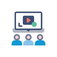 Interactive Lecture Icon for Modern Education vector