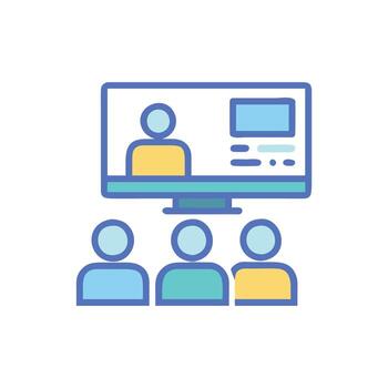 Interactive Virtual Classroom Design Icon vector
