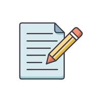 a pencil and paper icon on a white background vector