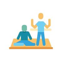 Modern Yoga Class Icon for Holistic Health vector