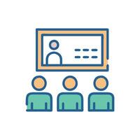 Modern Classroom Icon for Educational Use vector