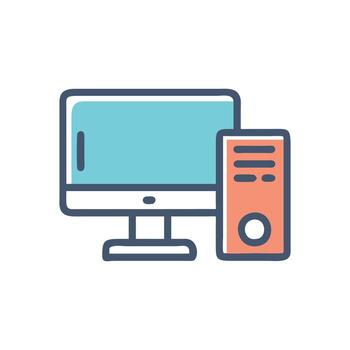 Computer Icon for Digital Learning vector
