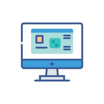 moderno computadora icono para académico utilizar vector