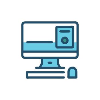 Interactive Computer Icon for Engagement vector