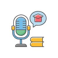 Modern Educational Podcast Icon for Learning vector