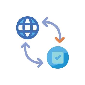 Interactive Exchange Program Icon for Students vector