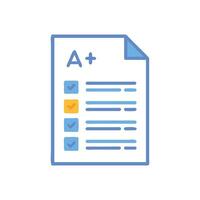 Modern Exam Paper Icon for Student Assessments vector