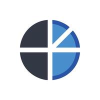 Creative Fractions Icon for Learning Tools vector