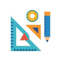 Modern Geometry Tools Icon for Education vector
