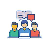 Creative Group Study Icon for Learning vector