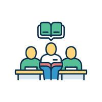 Group Study Icon for Collaborative Learning vector