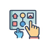 Stylish Interactive Activities Icon for Educational Use vector