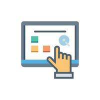 Stylish Interactive Screen Icon for Learning vector