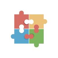 Modern Jigsaw Puzzle Icon for Educational Use vector