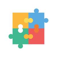 Interactive Jigsaw Puzzle Icon for Learning vector