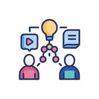 Creative Knowledge Sharing Icon for Student Collaboration vector
