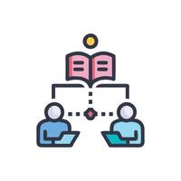Interactive Knowledge Sharing Icon for Engagement vector