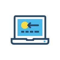 Laptop Icon for Digital Learning vector