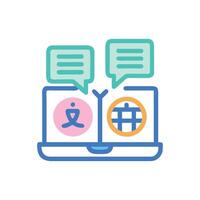 Modern Language Learning Icon for Students vector