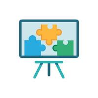Interactive Learning Puzzle Icon for Engagement vector