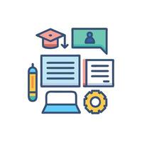 Modern Learning Tools Icon for Academic Use vector