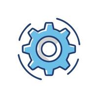 Interactive Mechanical Gear Icon for Learning vector