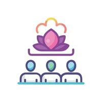 Interactive Meditation Class Icon for Engagement vector