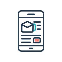Stylish Mobile Learning Icon Graphic vector
