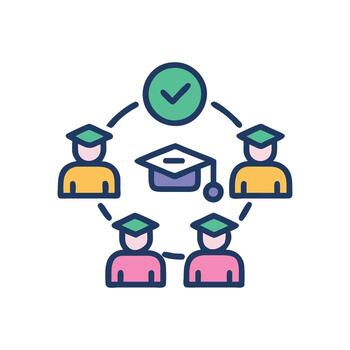 Dynamic Peer Learning Environment Illustration vector